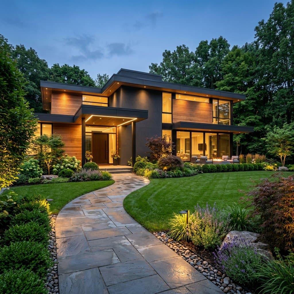 AI-redesigned house exterior