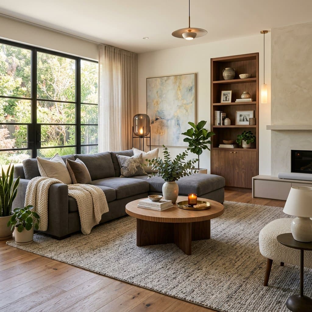 AI-redesigned living room