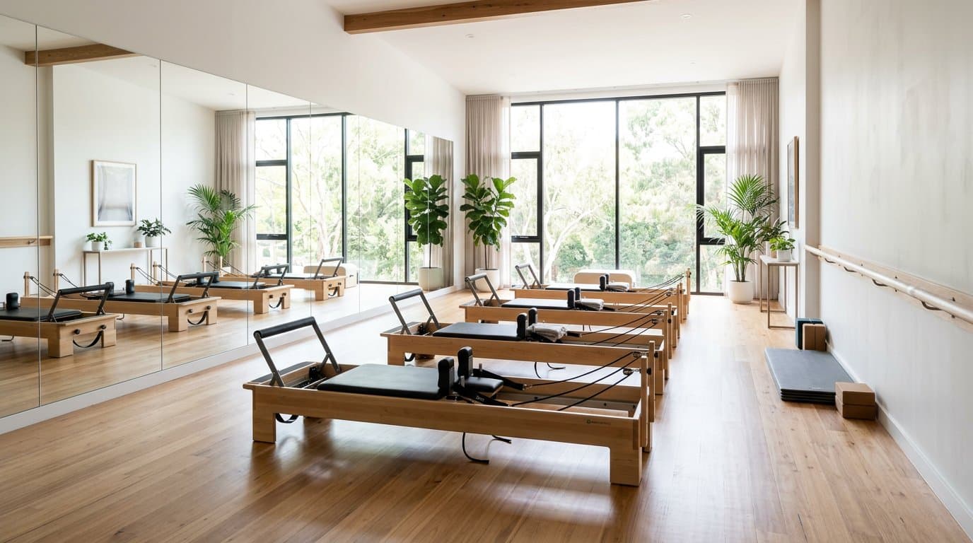 AI-redesigned pilates / barre studio