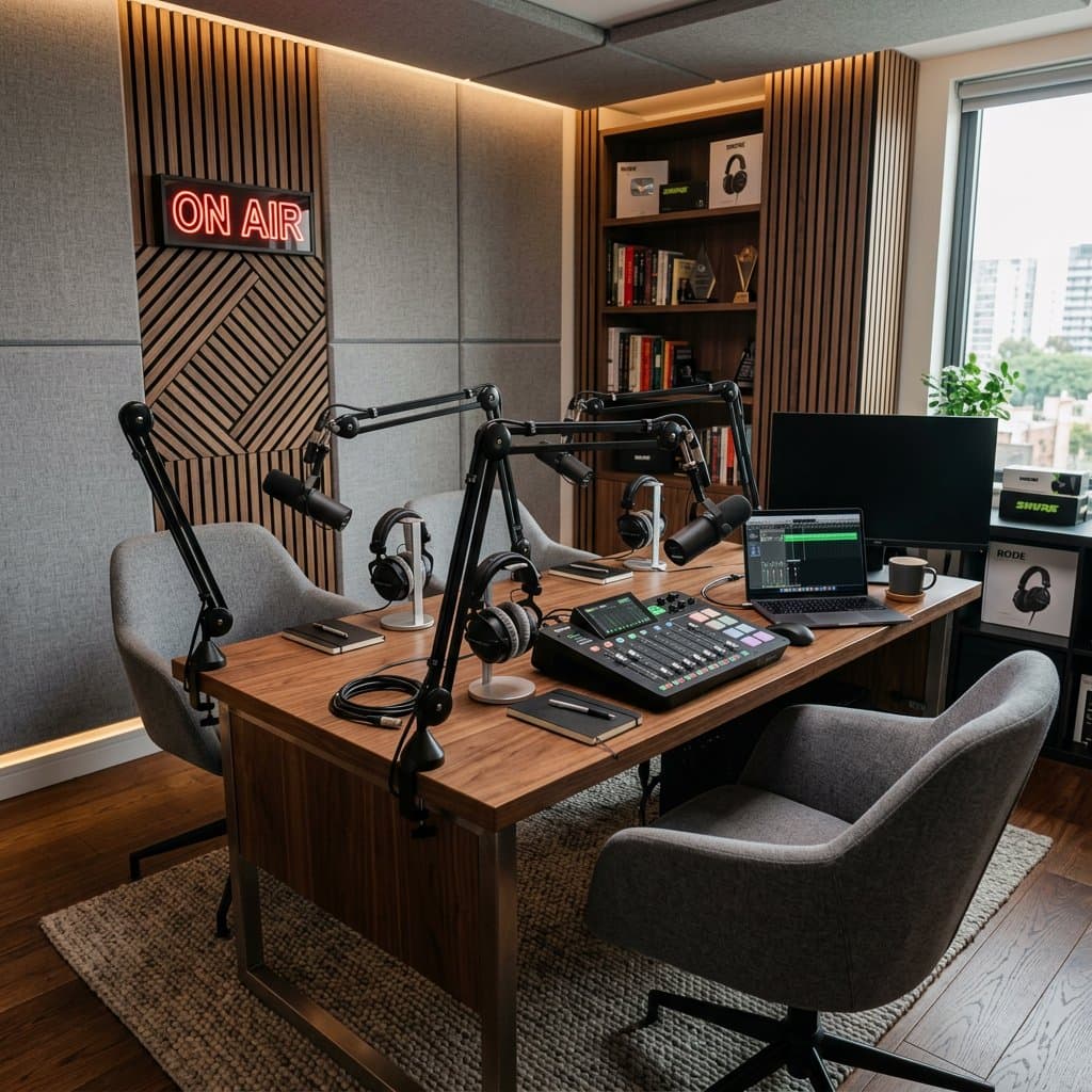 AI-redesigned podcast studio