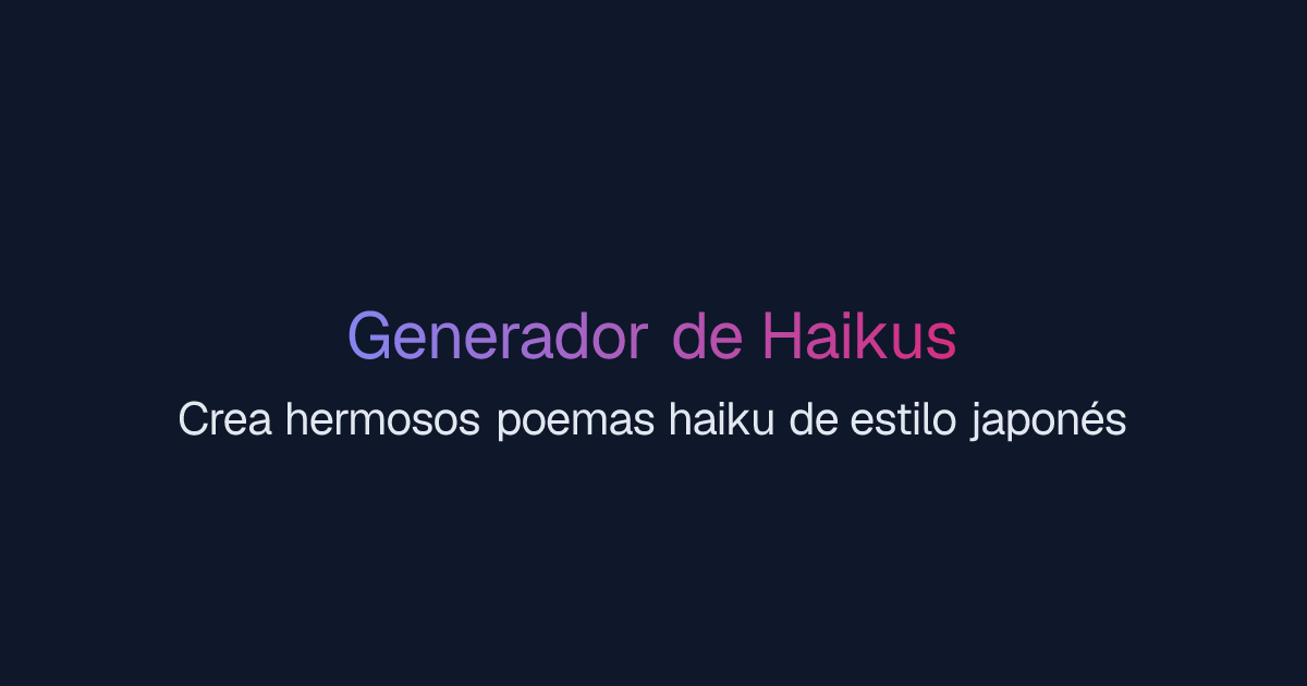 Generador de Haikus | Easy-Peasy.AI