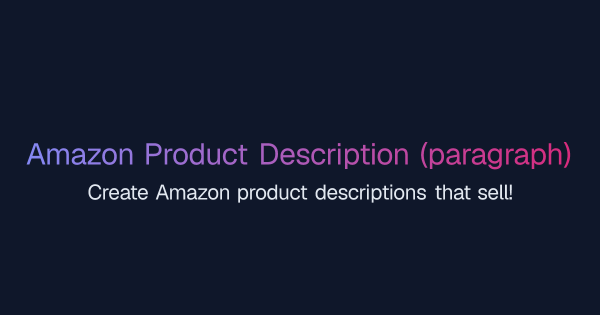 Free AI Amazon Product Description (paragraph) | Easy-Peasy.AI