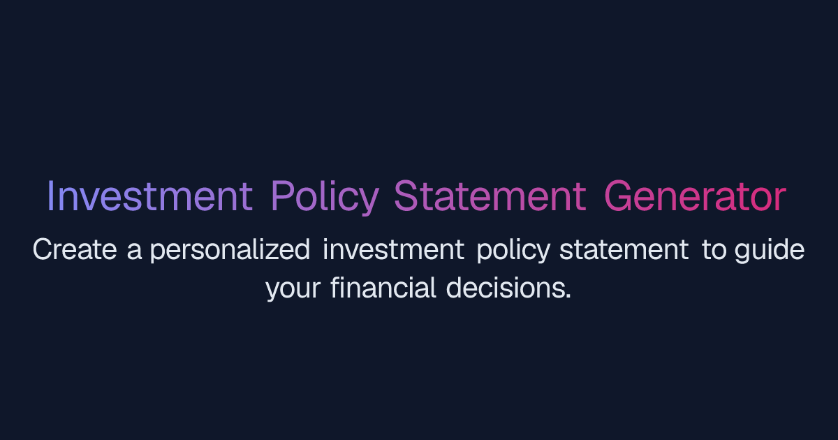 Free AI Investment Policy Statement Generator | Easy-Peasy.AI