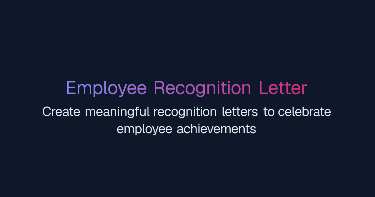 Free AI Employee Recognition Letter | Easy-Peasy.AI