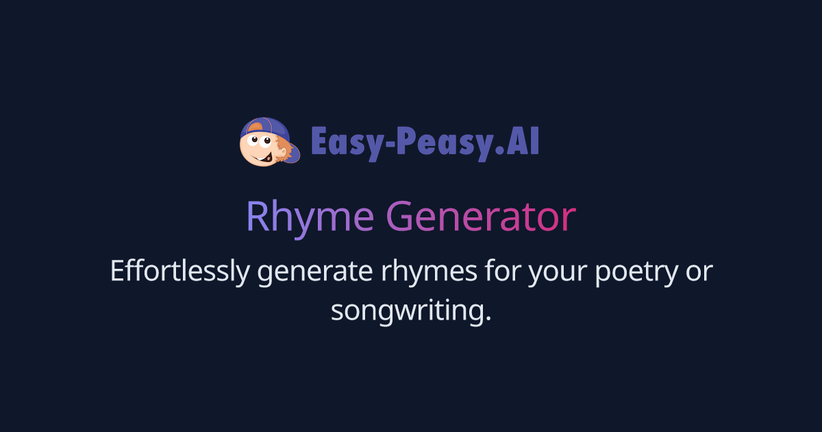 Free AI Rhyme Generator EasyPeasy.AI