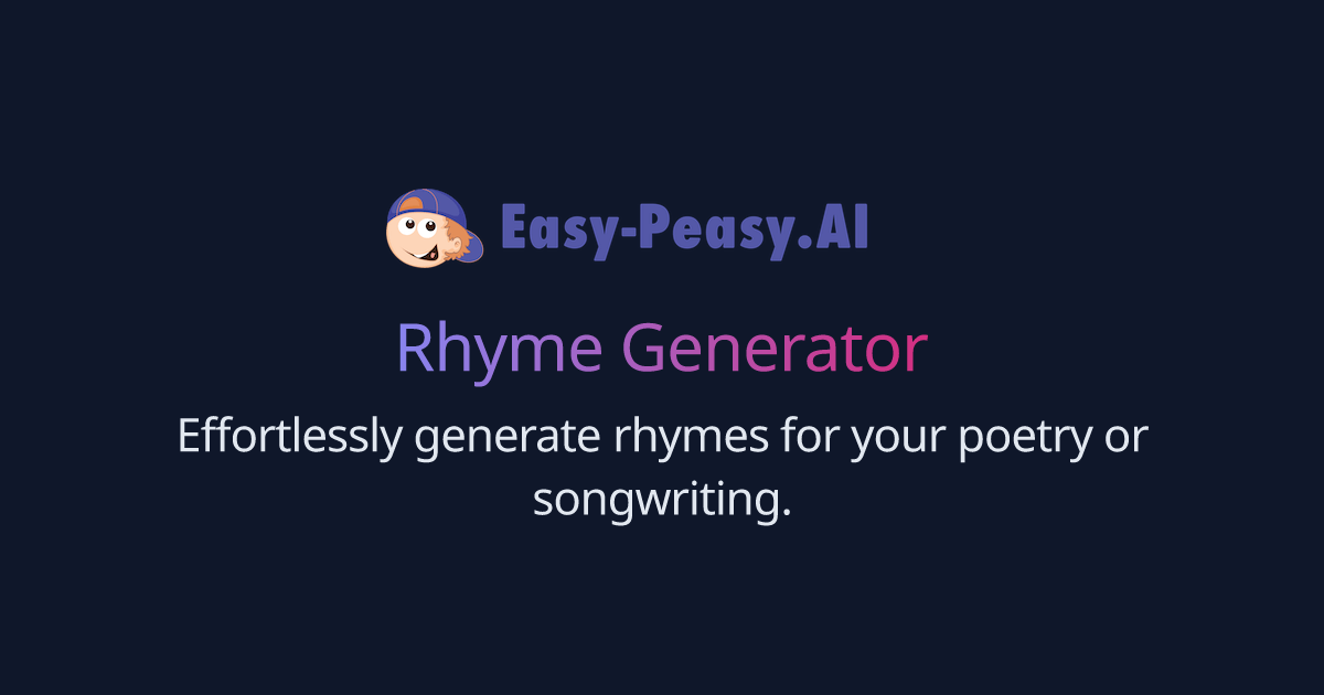 speech rhyme generator