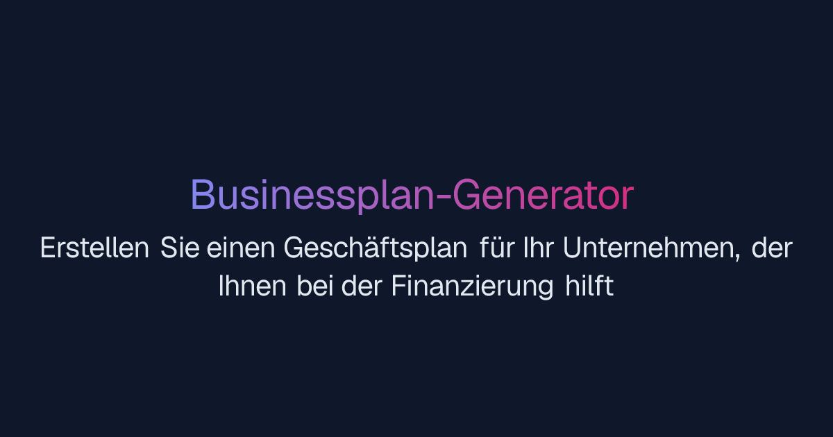 Businessplan-Generator | Easy-Peasy.AI