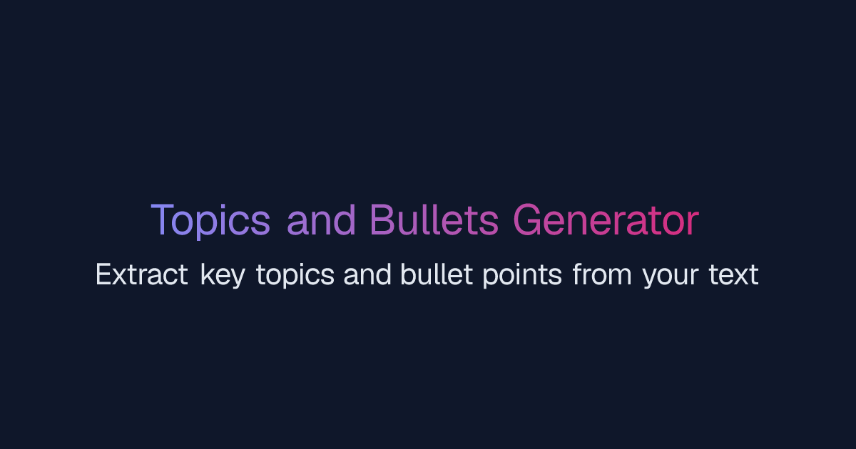 Free AI Topics and Bullets Generator | Easy-Peasy.AI
