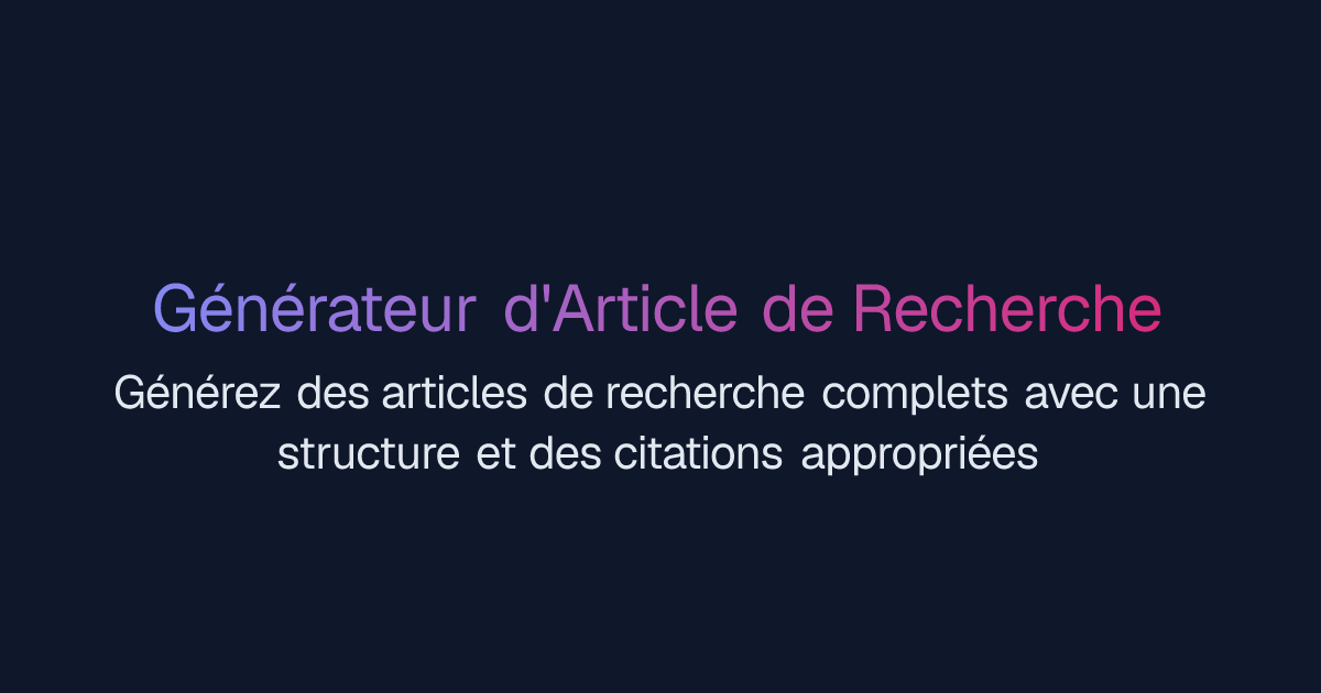 Générateur d'Article de Recherche | Easy-Peasy.AI