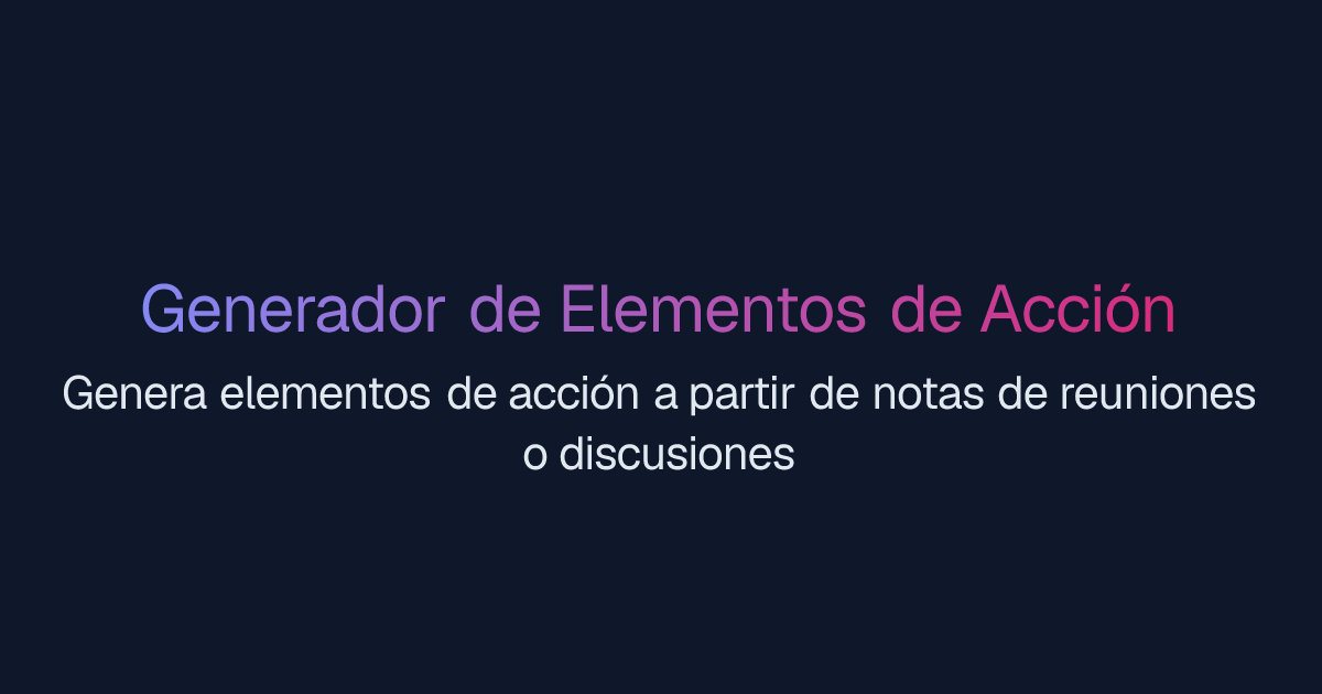 Generador de Elementos de Acción | Easy-Peasy.AI
