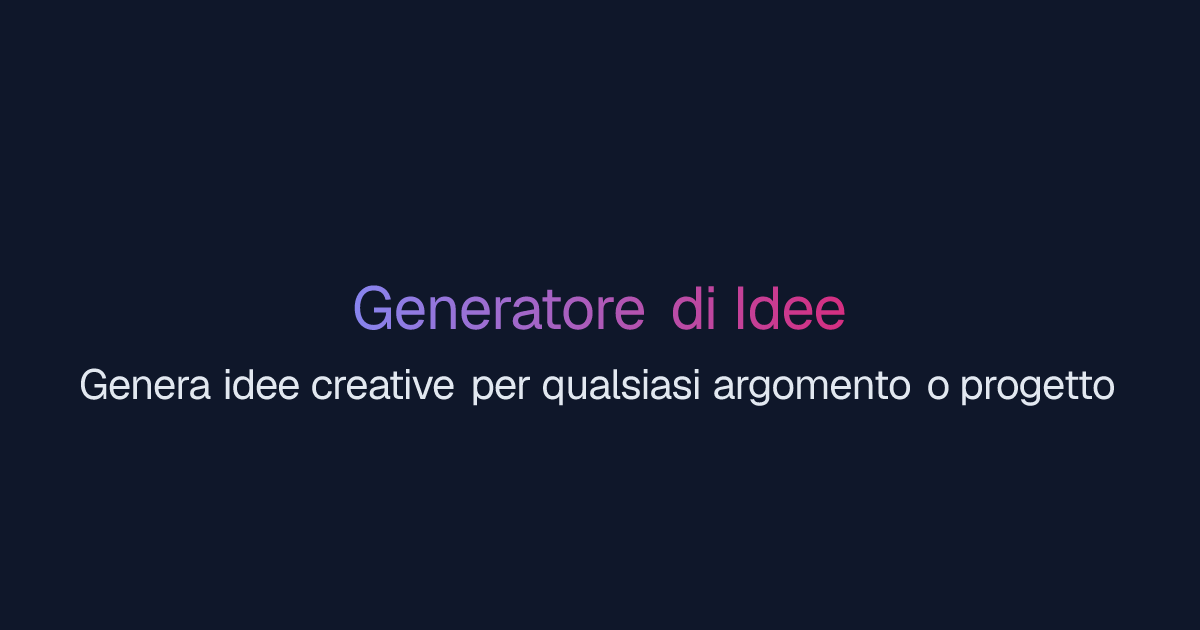 Generatore di Idee | Easy-Peasy.AI