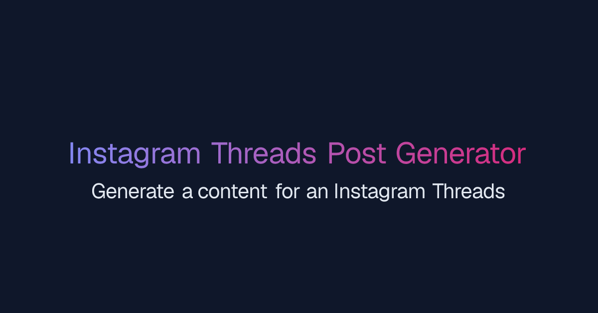 Free AI Instagram Threads Post Generator | Easy-Peasy.AI