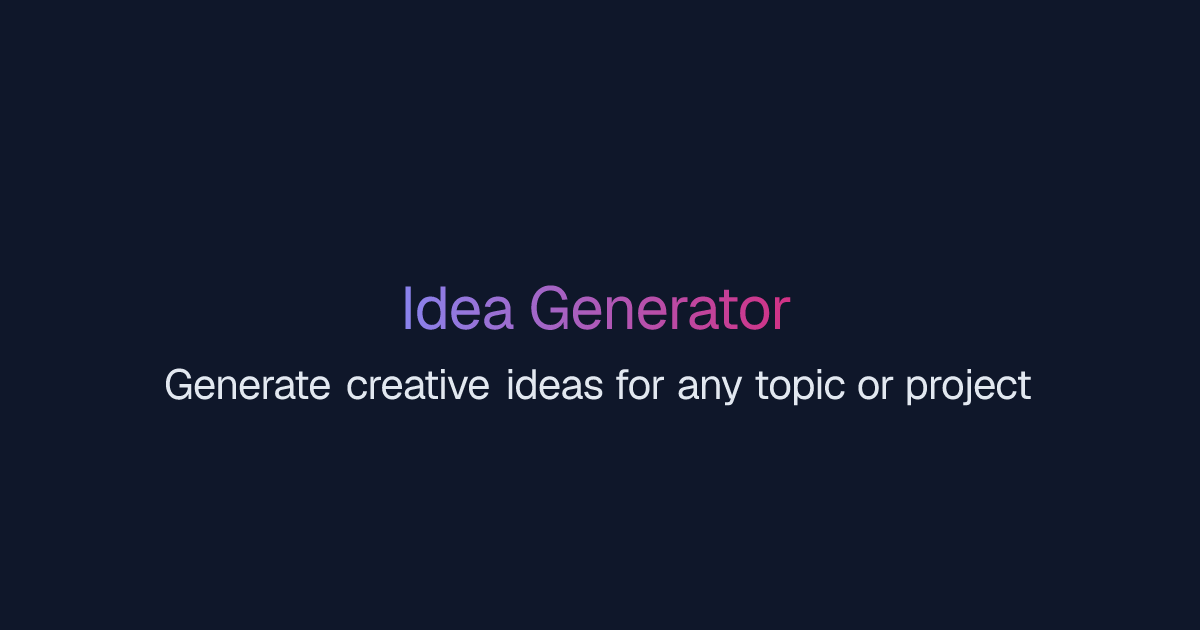 Free AI Idea Generator | Easy-Peasy.AI