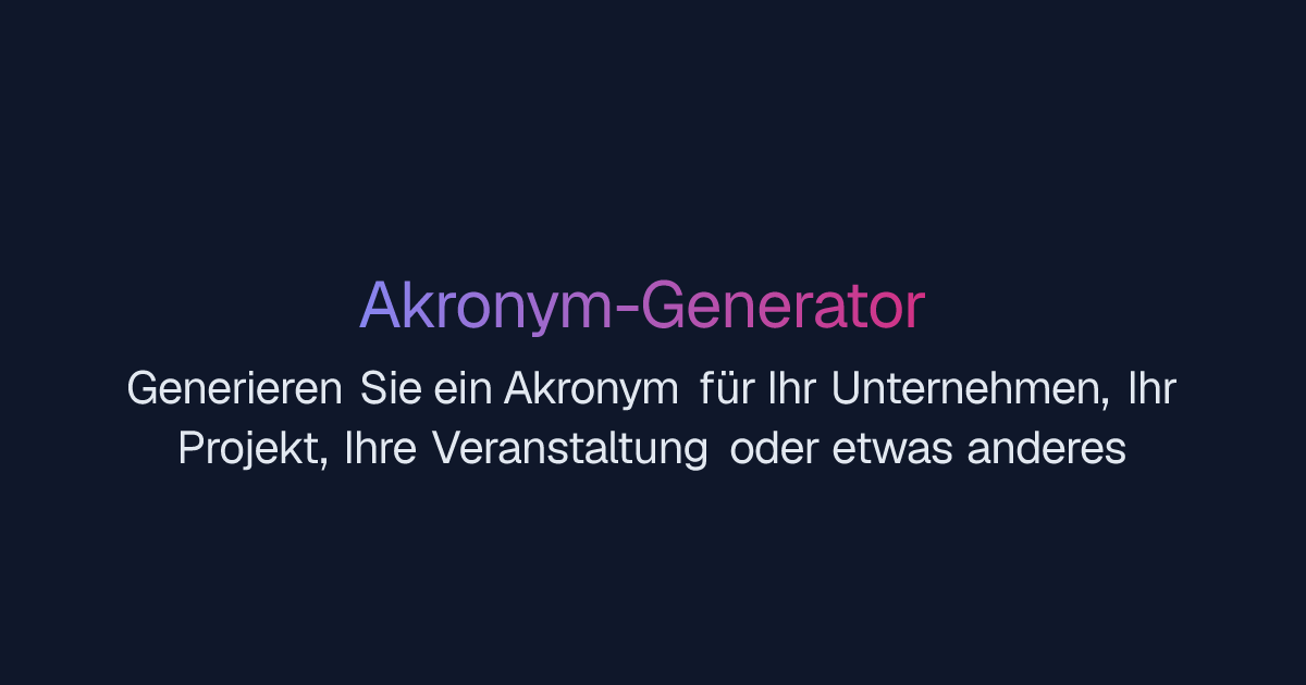 Akronym-Generator | Easy-Peasy.AI