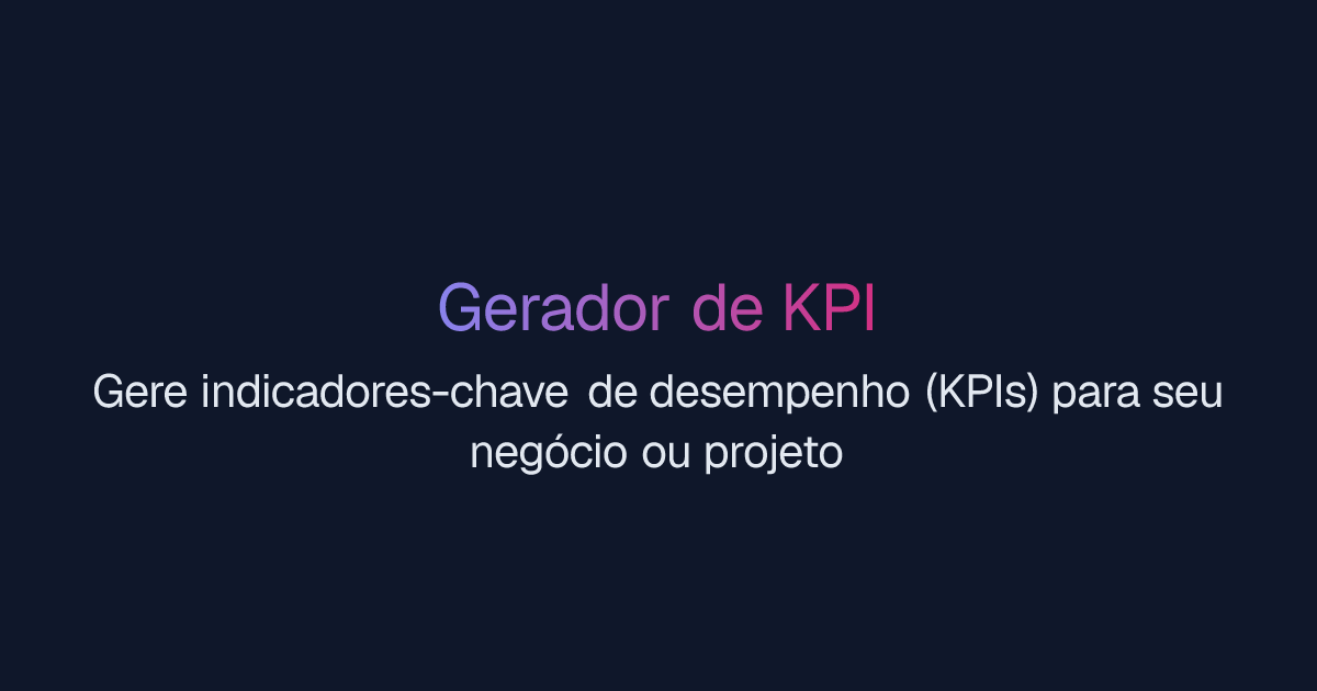 Gerador de KPI | Easy-Peasy.AI