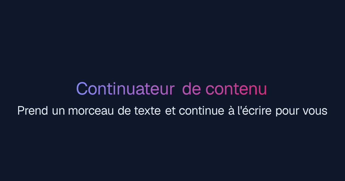 Continuateur de contenu | Easy-Peasy.AI