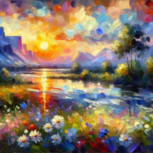 Majestic Impressionist Landscape Painting in Vibrant Colors | AI Art ...