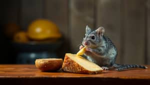 Realistic Photo of a Mouse with Cheese