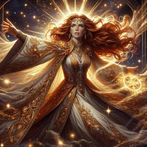 Curvy Woman Soaring High in Epic Fantasy Wilderness Scene | AI Art