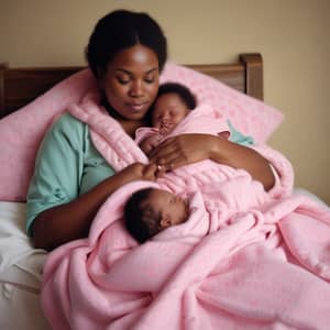 Loving Moments: African American Woman with Newborn