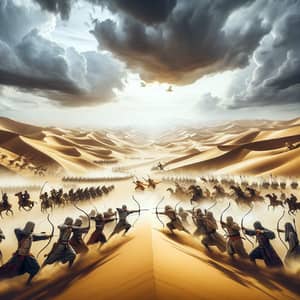 Desert Warriors: Muslim Fighters Prepare for Battle | AI Art Generator ...