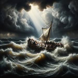 Faithful Digital Painting: Christ Calming the Storm | Divine Intervention
