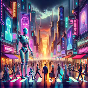 Cyberpunk Cityscape Album Cover | Futuristic Dystopian Design