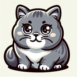 Adorable British Shorthair Cat | Classic Cartoon Style