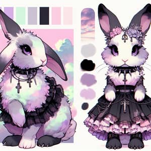 Pastel Goth Rabbit | Unique Style with Dark & Soft Colors