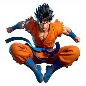 Spiky Black Hair Adult Male Martial Artist Character