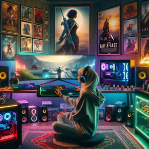 Gaming PC Room with Music Lover | Colorful Setup & Comfortable Chairs