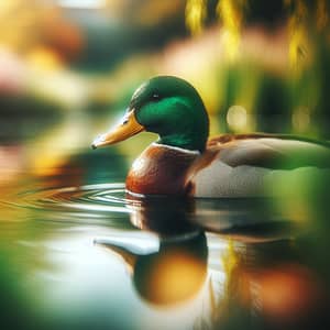 Tranquil Duck Swimming in Natural Habitat