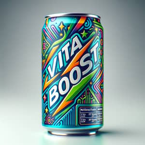 VitaBoost Energy Drink Can - Vibrant Design for Vitality