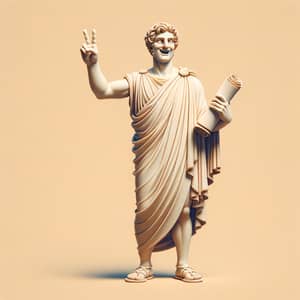 Classical Greek Man Toga Scroll Pose Image
