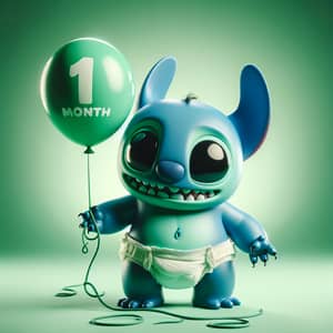 Experiment 626 in Vibrant Green - Playful Baby Diapers Scene