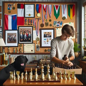 Inspiring 15-Year-Old Champion Teen Unpacking Chess Trophy