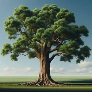 Detailed Realistic Tree Image | Green Leaves & Bark Texture