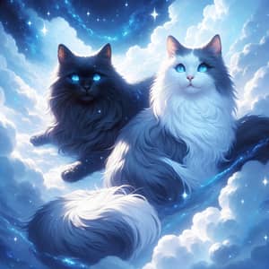 Celestial Cats Drifting in Heavenly Skies