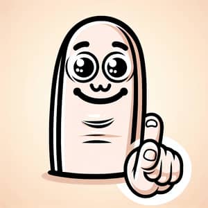 Cheerful Pinky Finger Illustration | Friendly Cartoon Character