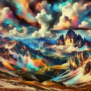 Dynamic Mountain Landscape | Abstract Style Art