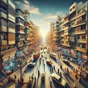 Darb al Watan Urban Street Scene | Vibrant and Colorful View