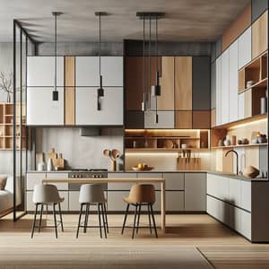 Modern Kitchen Interior Design | Earthy Neutrals with a Pop of Color