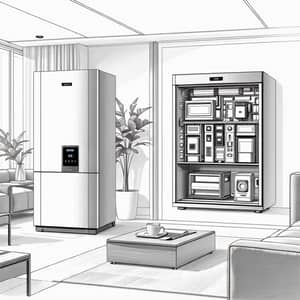Modern Home Furnace Sketch | Stylish Design for Living Rooms
