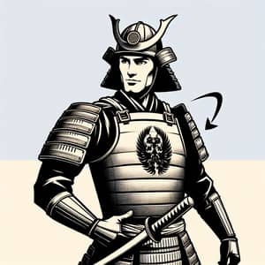 Muscular Samurai Warrior with L Emblem Artwork