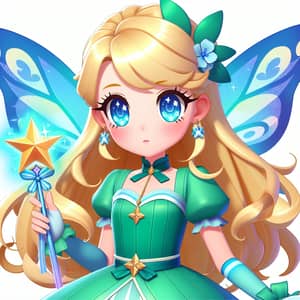 Magical Butterfly Girl with Wand | Fantasy Art