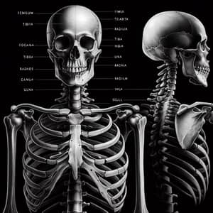 Realistic Human Skeleton Illustration | Anatomy Bones Drawing