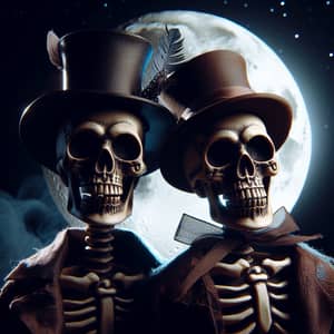 Spooky Halloween Skeletons | Eerie Moonlit Scene
