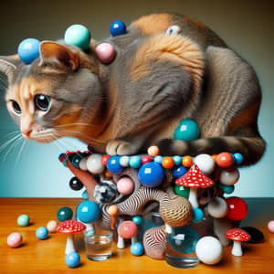 Illusionary Cat Symbolizing Unsubstantial Substances