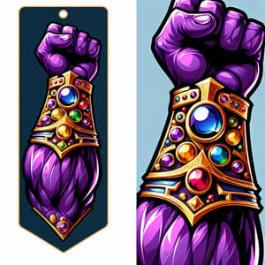 Majestic Purple Arm Gauntlet with Gemstones - Animated Bookmark Design