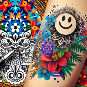 Intricate Cover Up Tattoo Design for Little Smiley Ink
